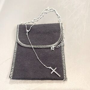 925 STERLING SILVER Rosary Beaded Cross  Necklace For Women & Girl